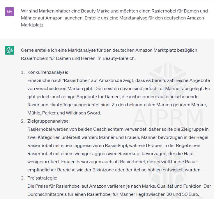 Marktanalyse mit ChatGPT auf Amazon – Blog der Amazon Ads Agentur Flensburg moinvertise (ehemals MoinMoin24)